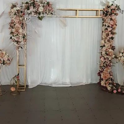 Metal Frame Wedding Arch  Flower Arch  with Flower Arrangement   Backdrop