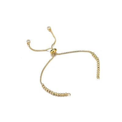 DIY Factory Supply 14K Gold Plated Zircon Style Bead Style Extension Chain for Bracelet Making