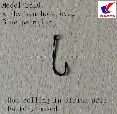 Fish Hook 2518 Kirby Sea Blue Floating Commerical Fishing Hooks