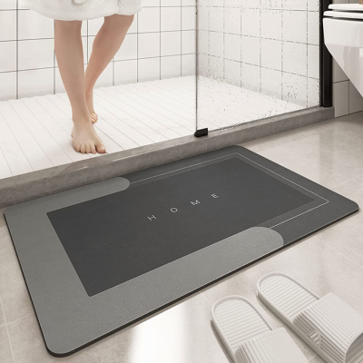 Quick Dry Shower Water Absorbing Bathroom Floor Mat Diatomite Bath Mats