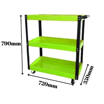 Green Mobile 3 Layers Tool Cabinets High Quality Parts Cart for Convenient Storage and Organization