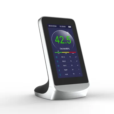 NDIR Laser Scattering PM2.5/PM10/PM1.0 Dust Monitor Sound Level Meter with ±1.5dB Accuracy Rechargeable Air Quality Analyzer