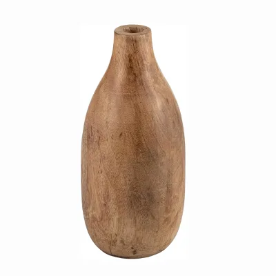Wooden vase A simple natural brown vase for home or office table decoration