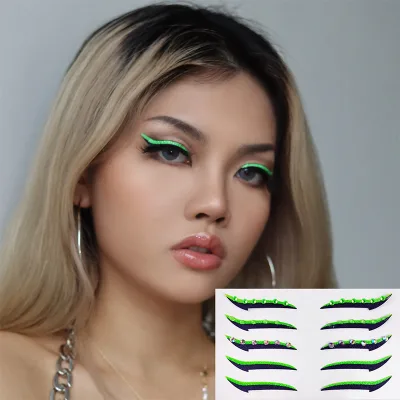 Wholesale Waterproof Self-Adhesive Eyeshadow & Eyeliner Patches Double-Eyelid Stickers Stage Party Nightclub Makeup Rhinestones