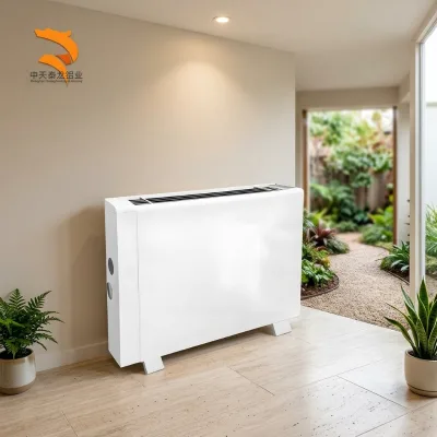 Ultra-thin Modern Vertical Fan Coil Unit European-style Exposed Outlet Chilled Hot Water Radiator Low Noise Wall-mounted Boiler