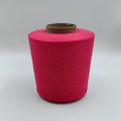 High Tenacity Dyed Yarn Knitted Polyamide Rayon Spandex Knit Cotton Covered Spandex Yarn 32S + 40D Red Covering Yarn