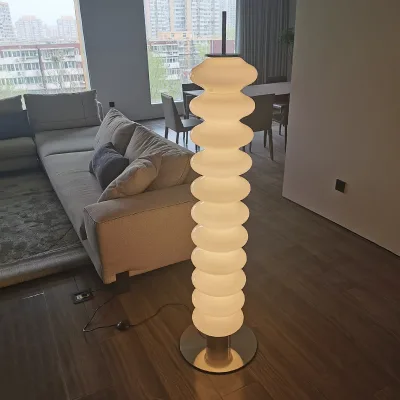 Nordic Simple Design Creative Extravagant Gourd Opal Glass Fixture Upright LED Corner Lamp