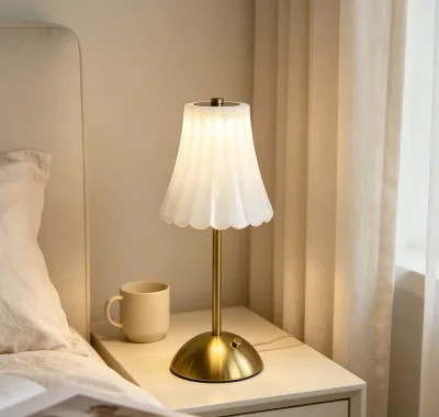 Retro Rechargeable Touch-Control Three Colors Table Lamp Bedside Bedroom Mood Light Creative Café Decorative Mood Light