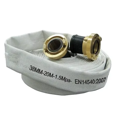 EN14540 Solas 1974 Amended EPDM Liner Long Fiber Polyester Jacket Fire Hose Coupling White/Red 1.5Mpa Working Pressure 40-60mm