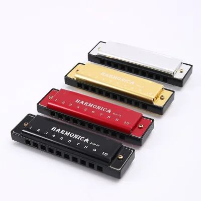 Professional 4 Colors 10 Hole 20 Tones C Key Mouth Organ Diatonic Harmonica With Case for Beginners