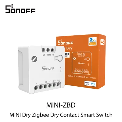 SONOFF MINI-ZBD MINI Dry Zigbee Dry Contact Smart Switch Output With NO/NC Support Flexible AC & DC Power Works With Zigbee Hub