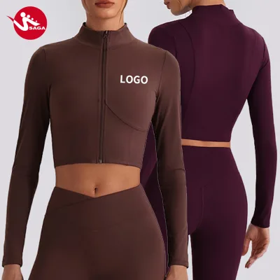 OEM Custom Logo New Arrival Gym Slimming Yoga Stand Collar Tight Fit Activewear Running Comfortable Workout Jacket