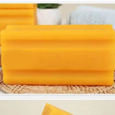 Eco-Friendly Transparent Soap Yellow Coconut Oil Lemon Scent Laundry Soap for Stain Removal Solid Laundry Soap for Apparel