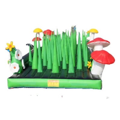 Crossing the Grass Inflatable Plant Element Game Flowers, Grass and Mushrooms Inflatable Obstacle Course Challenge Outdoor Games