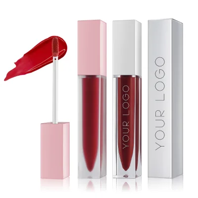 Small Batch Transparent Frosted square Tube Neutral Lip Gloss Lip Gloss Matte Lipstick Bright Moisturizing Lip Glaze