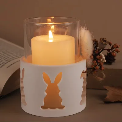 Easter Rabbit Hollow Out Rabbit Candlestick Mold DIY Hollow Out Rabbit Candlestick Casting Molds