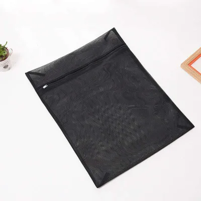 Custom Eco-friendly Portable Travel Clothes Lingerie Wash Bags White Foldable Zipper Mesh Laundry Bag with logo