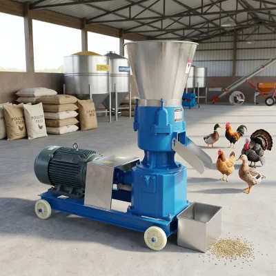 Commercial High Productivity Electric Automatic Flat Die Feed Pellet Machine for Animal Feed Manufacturing Plant