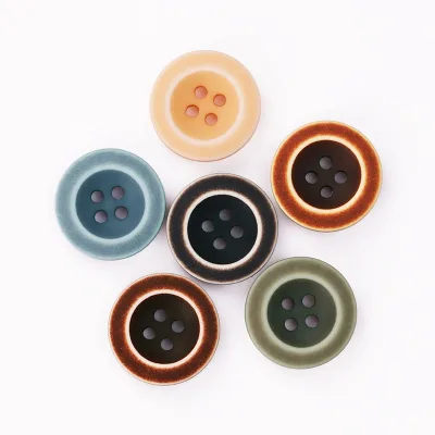 High Quality Eco-Friendly 4-Holes Flatback Wooden Buttons with Embossed Logo for Suit Pants and Clothes Sewing