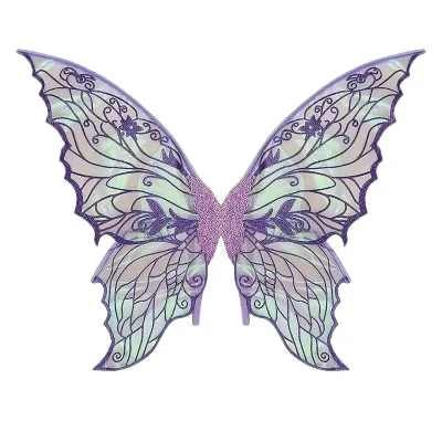 Colorful Angel Butterfly Elf Wings Halloween Folding Cloth Wreath Fairy Stick Elf Ears Semi-handmade Semi-mechanical Adult