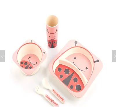 ECO-FRIENDLY Bamboo Fiber Child Tableware Bpa Free Water Bottle Reusable Bamboo Tableware