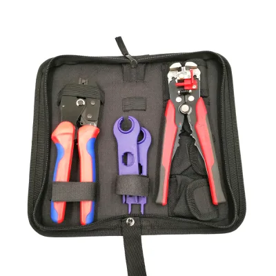 Handheld Solar Crimper Kit Multi Function Strip Cut Crimp LY-2546B-D 10-24 AWG Solar Crimp Tool Set