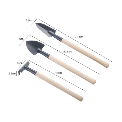 Mini Set of 3 Wood Child Shovel Spade Rake Kids Children Garden Tool Set Gardening Tool Set for Child