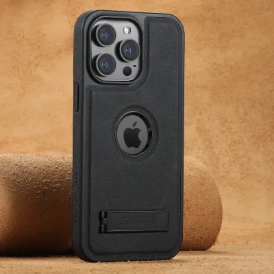 Premium Pu Leather Business Style Magnetic Phone Case with Phone Holder Mobile Phone Cover Wireless Charging Protector