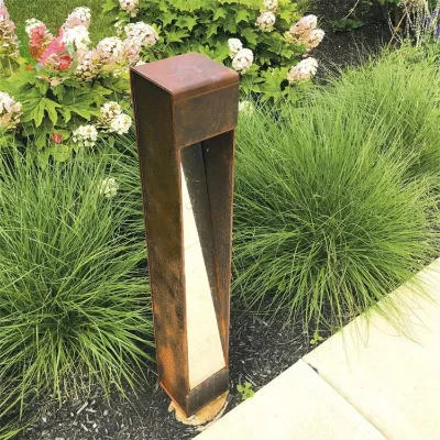 Small Metal Rectangle Light for Courtyard Lighting Landscape Architecture Company Made From Corten Steel