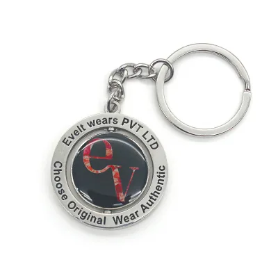 Promotion Rotate Custom Metal Epoxy Keychain From Professional Keychain Manufacturer