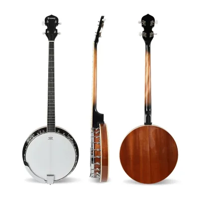 Western Ethnic Musical Instrument Sapele Banjo 4-String/5-String for Kids Adults Beginners Entry-Level Banjo
