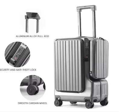 2026 New Modern Multifunctional Large-Capacity Front-Opening Silent Spinner Wheel Check-in Suitcase PC Frame Aluminum Hard Shell