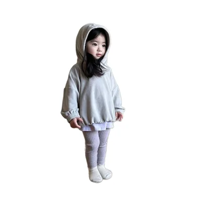 Hot Autumn Kids Girls Hoodies Loose Style Terry Cotton Children Sweatershirts Boutique Unisex Kids Coat