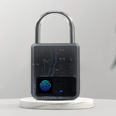 Portable Zinc Alloy USB Rechargeable IP65 Waterproof Biometric Fingerprint Padlock Smart Luggage Suitcase Backpack IP65
