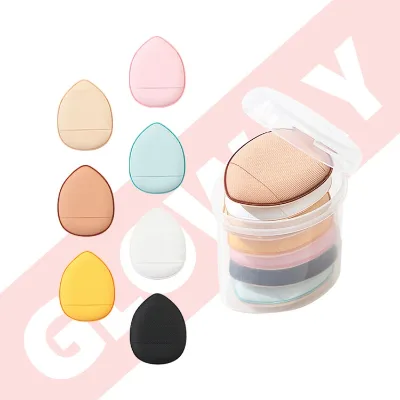 Multi-Color Travel Triangle Mini Makeup Puff Finger Puffs Small Makeup Sponges for Eyes With Storage Box