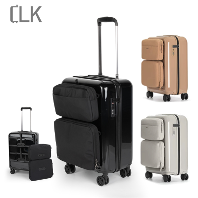 Airline Approved Glossy PC Shell Magnetic Detachable Front Soft Case Quick Release Design Easy Access Travel Lightweight Luggage