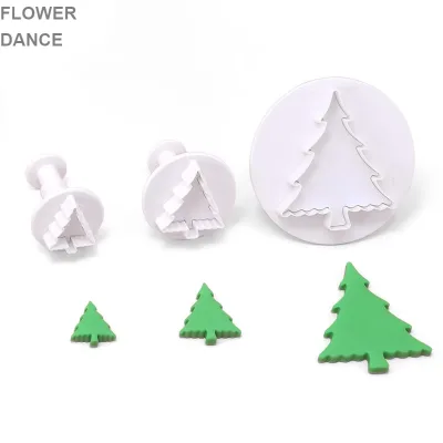 Christmas Tree and Pumpkin Shape Plastic Cookie Cutters 3-Piece Set for Baking