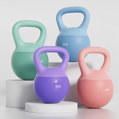 PVC Rubber Kettlebell for Women Strength Training 6/8/10/12KG Colour Soft Kettlebell