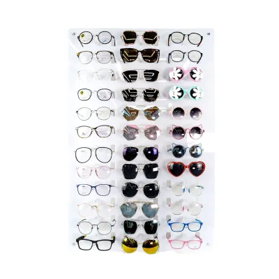 Acrylic Retail Wall Glasses Display Board 36 Pairs Optical Shop Display Tools Wholesale Sunglasses Display Stand
