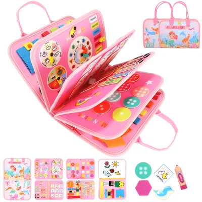 Toddler Activity Board Kids Felt Busy Learning Basic Dress Board for Boys