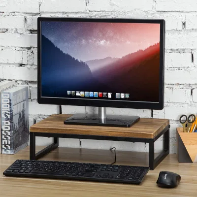 Solid Wood Monitor Stand Riser Monitor Riser Computer Riser Wood Computer Stand Organizer for Computer PC Printer