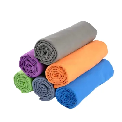 High Quality Microfiber Sport Towel Quick Dry Rectangle Design for Swimming Outdoor Beach Travel Logo