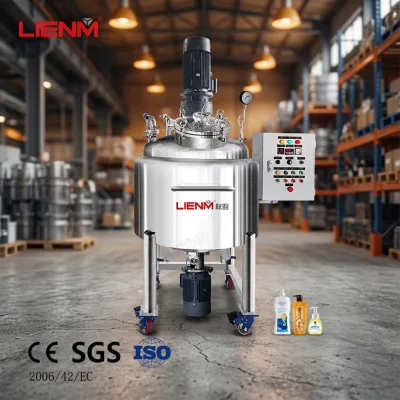 Stainless Steel Electrical Heating Jacket tank Pressure Vessel Mixing Agitator Steam Reactor Glue with High Shear Mixer tank