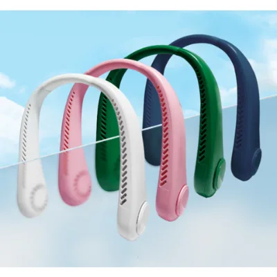 Wholesale outdoor cooling usb rechargeable small fan silent lazy portable mini turbine bladeless hanging neck fan
