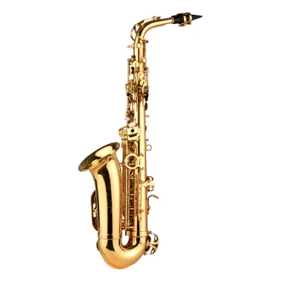 E-flat Alto Saxophone with Golden Lacquer Finish Professional Exam Musical Instrument for Adults Wind Instrument Gifts