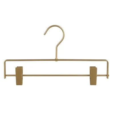 Premium Gold Metal Pants Hanger with Adjustable Clips Non Slip Heavy Duty Trouser Skirt Closet Hanger