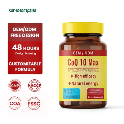 Greenpie OEM Private Label Bulk Coenzyme Q10 Heart Health 1000mg Water Soluble Coenzyme Q10 Coq10 Capsules