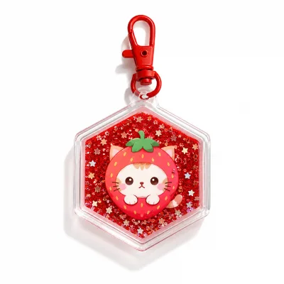 Sparkling Keychain, Liquid Quicksand Keychain, Glittering Star Floating Key Ring, Feminine Charm Bag Pendant