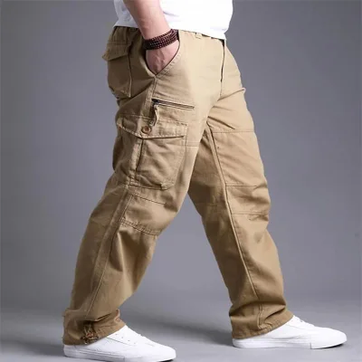 Spring and Autumn Cotton Multi-Pocket Men'S Pants Plus Size Men'S Pants Cargo Pants Men