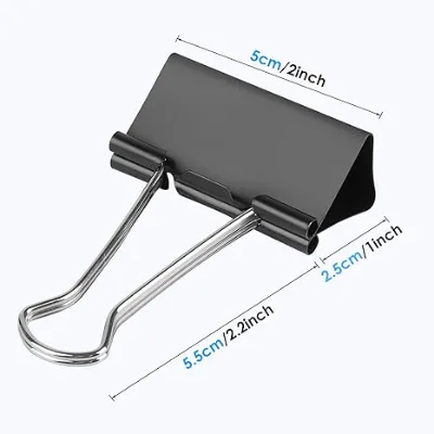 Custom Black Metal Binder Clips for Office